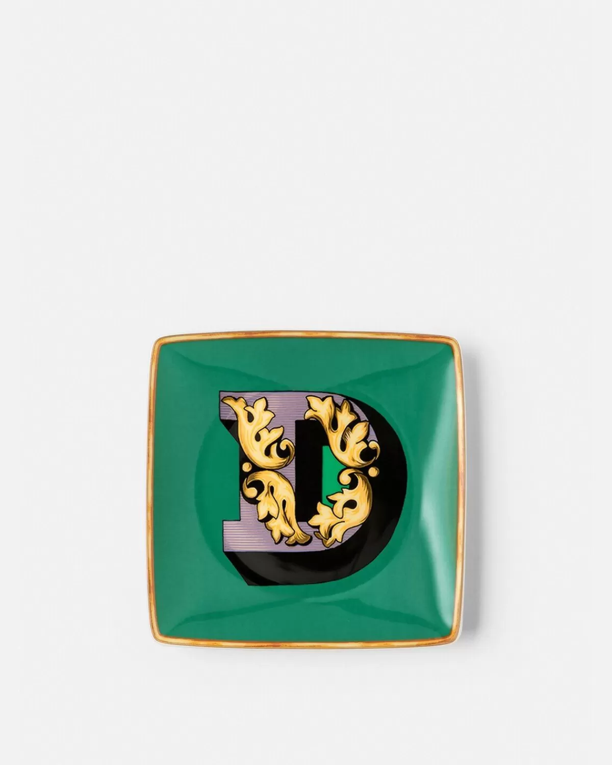 Versace Assiette Carree D Alphabet 11,5 Cm