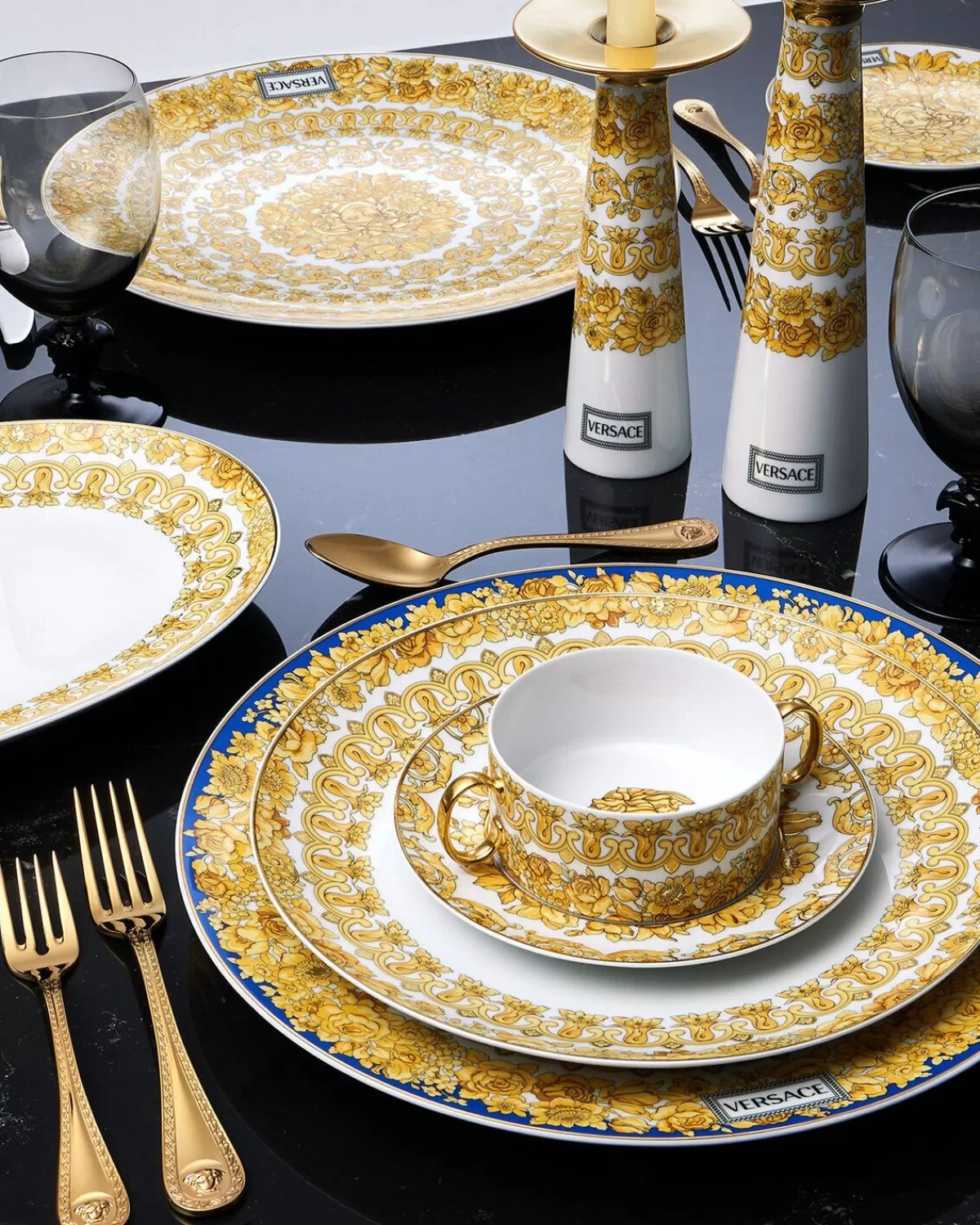 Versace Assiette Creuse Et Soucoupe Medusa Rhapsody