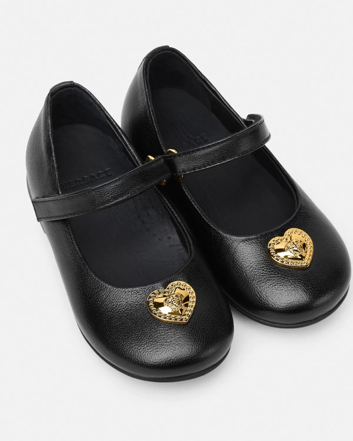 Enfant Versace Ballerines Medusa Baby Coeur En Cuir