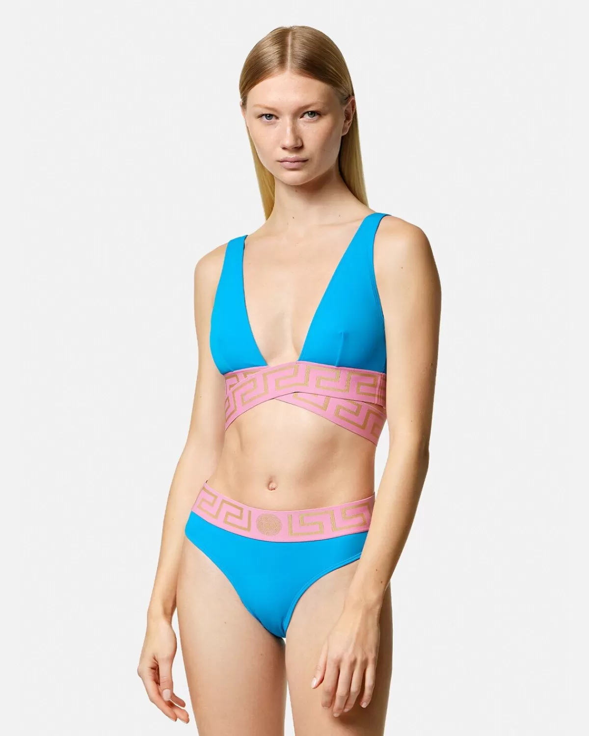 Femme Versace Bas De Bikini A Bordure Greca