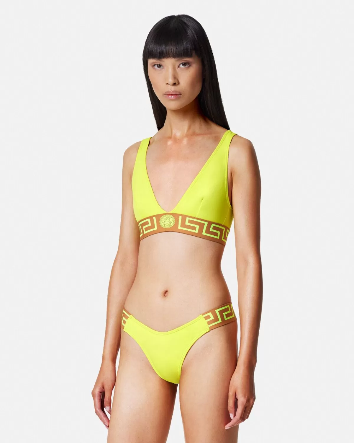 Femme Versace Bas De Bikini A Bordure Greca