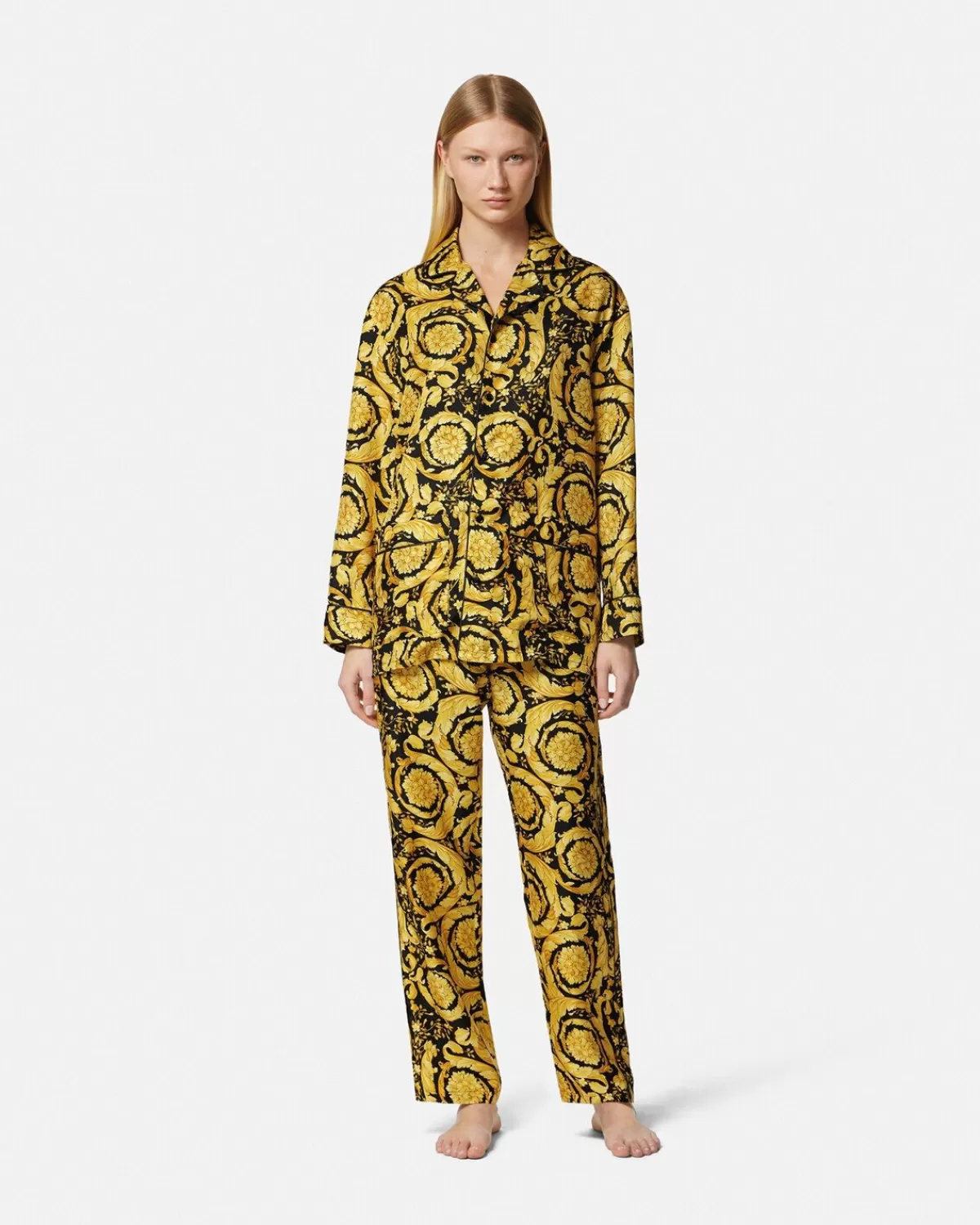 Femme Versace Bas De Pyjama En Soie A Barocco