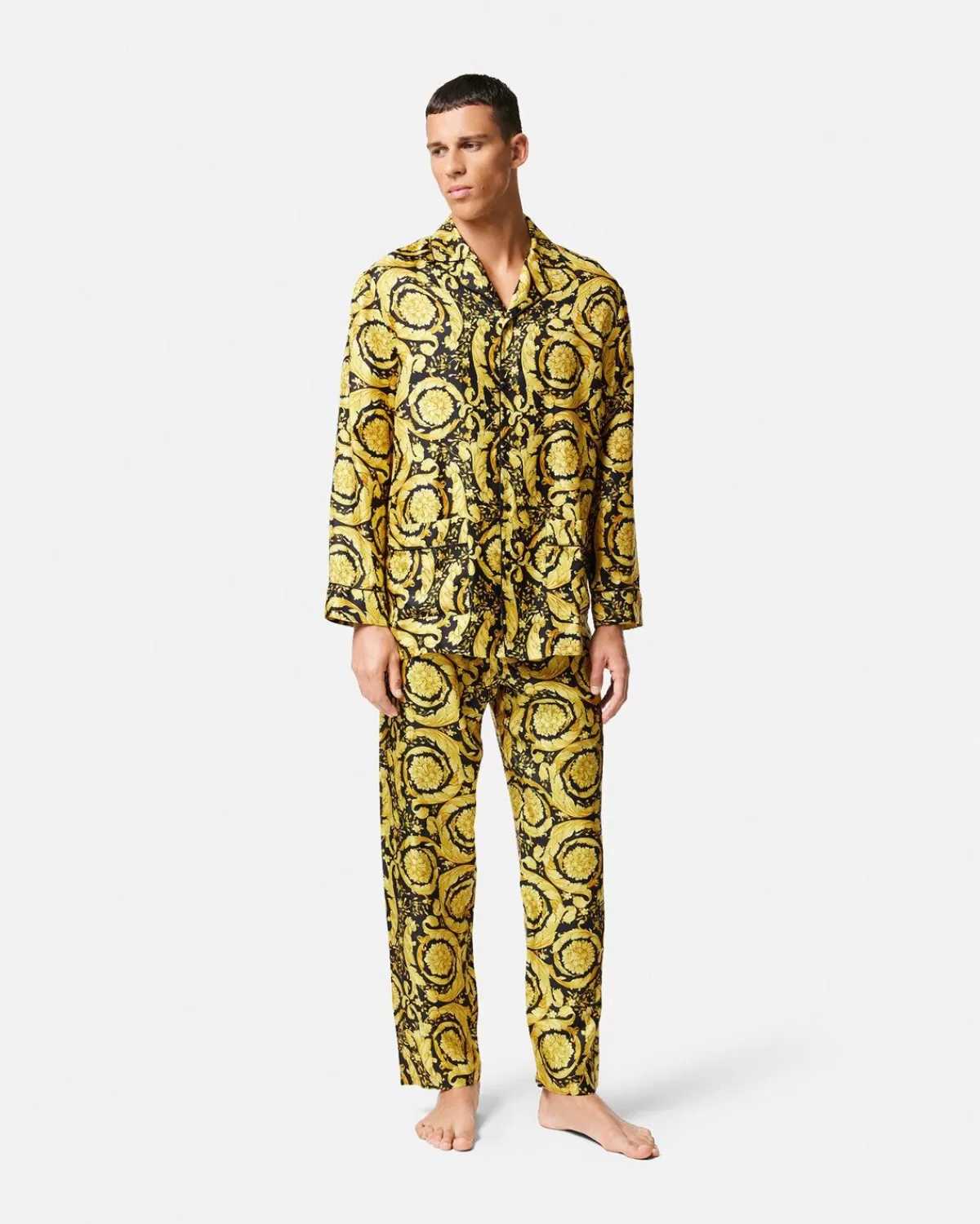 Homme Versace Bas De Pyjama En Soie Barocco