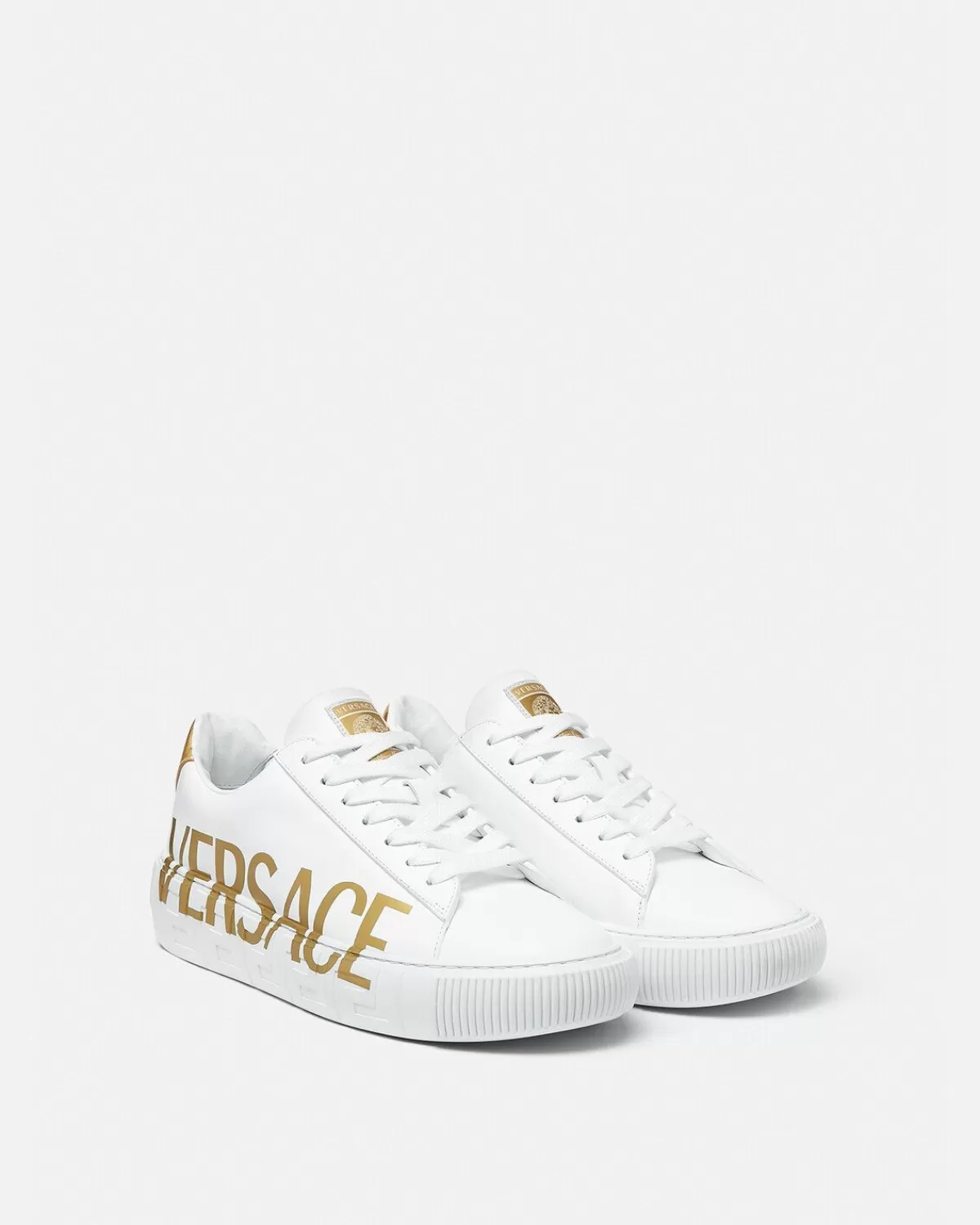 Homme Versace Baskets A Logo La Greca