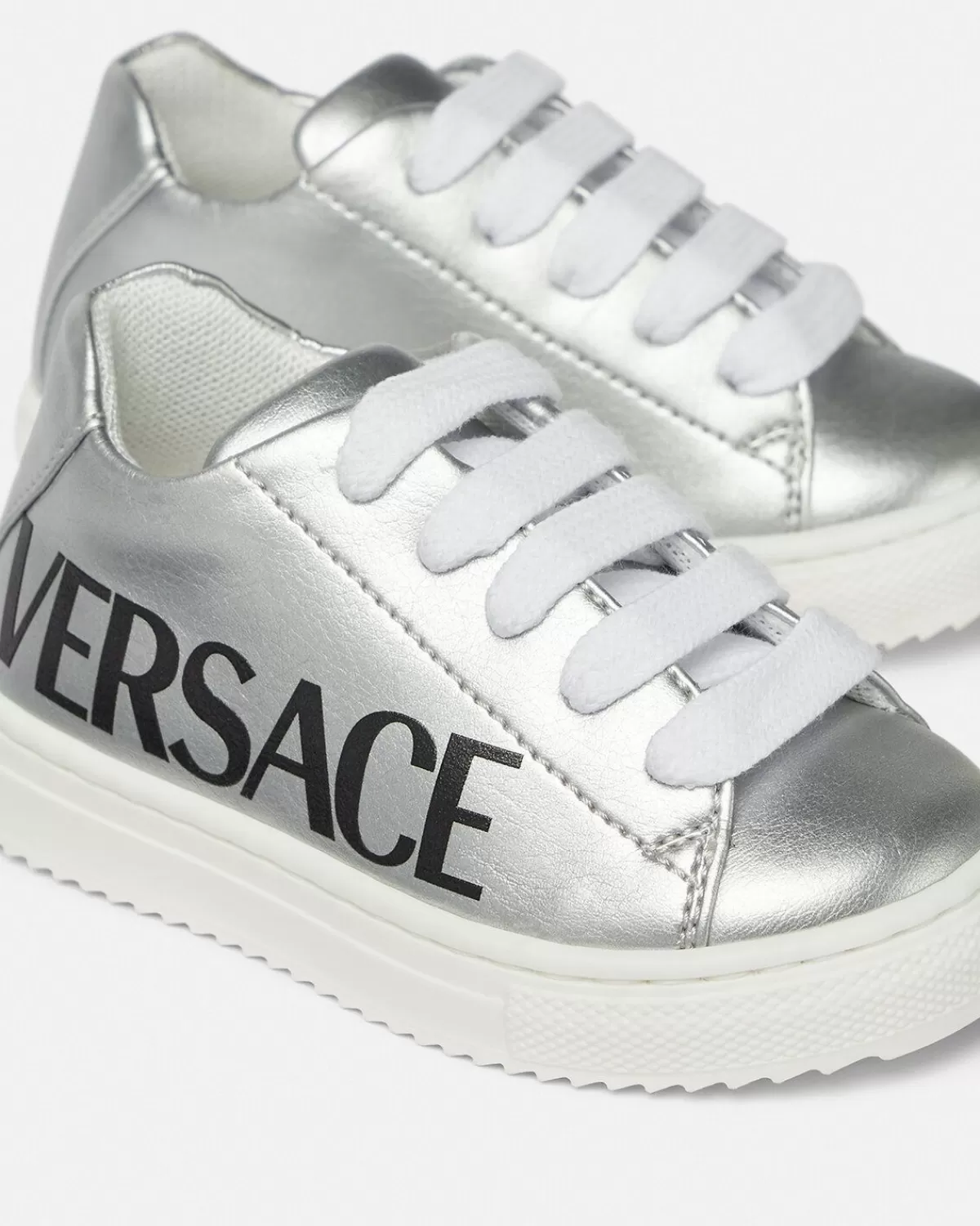 Enfant Versace Baskets Logo Baby Metallisees