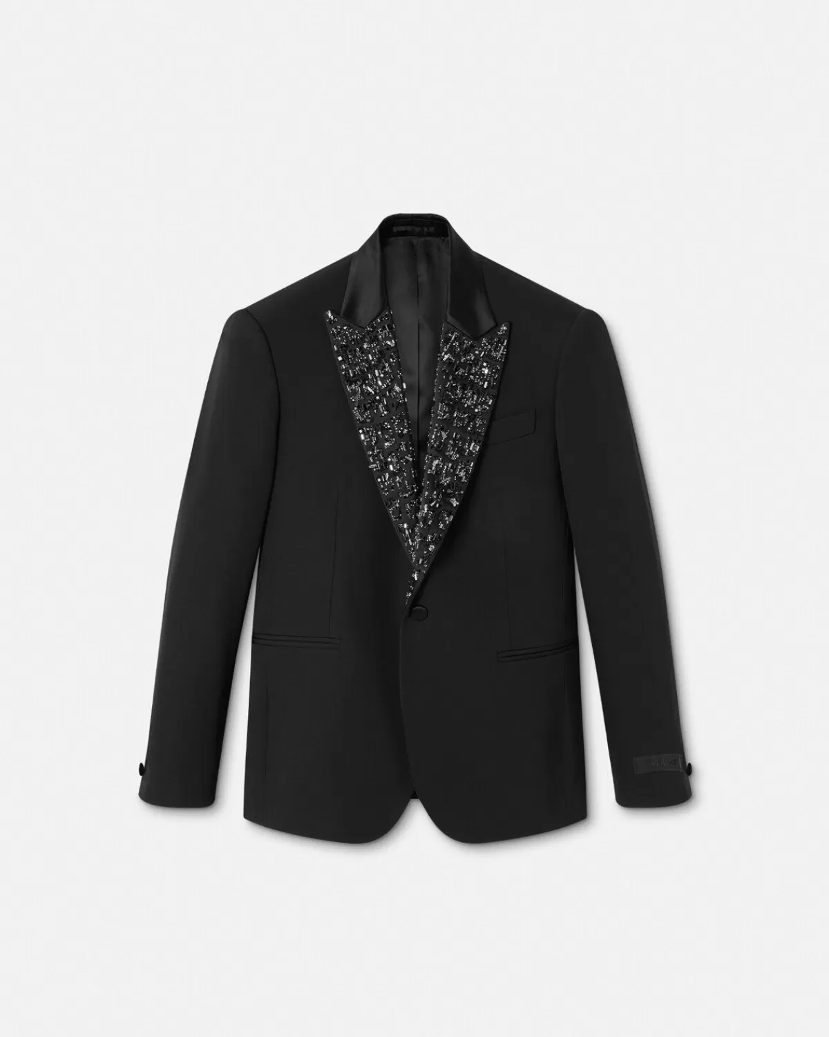 Homme Versace Blazer A Boutonnage Droit Avec Cristaux