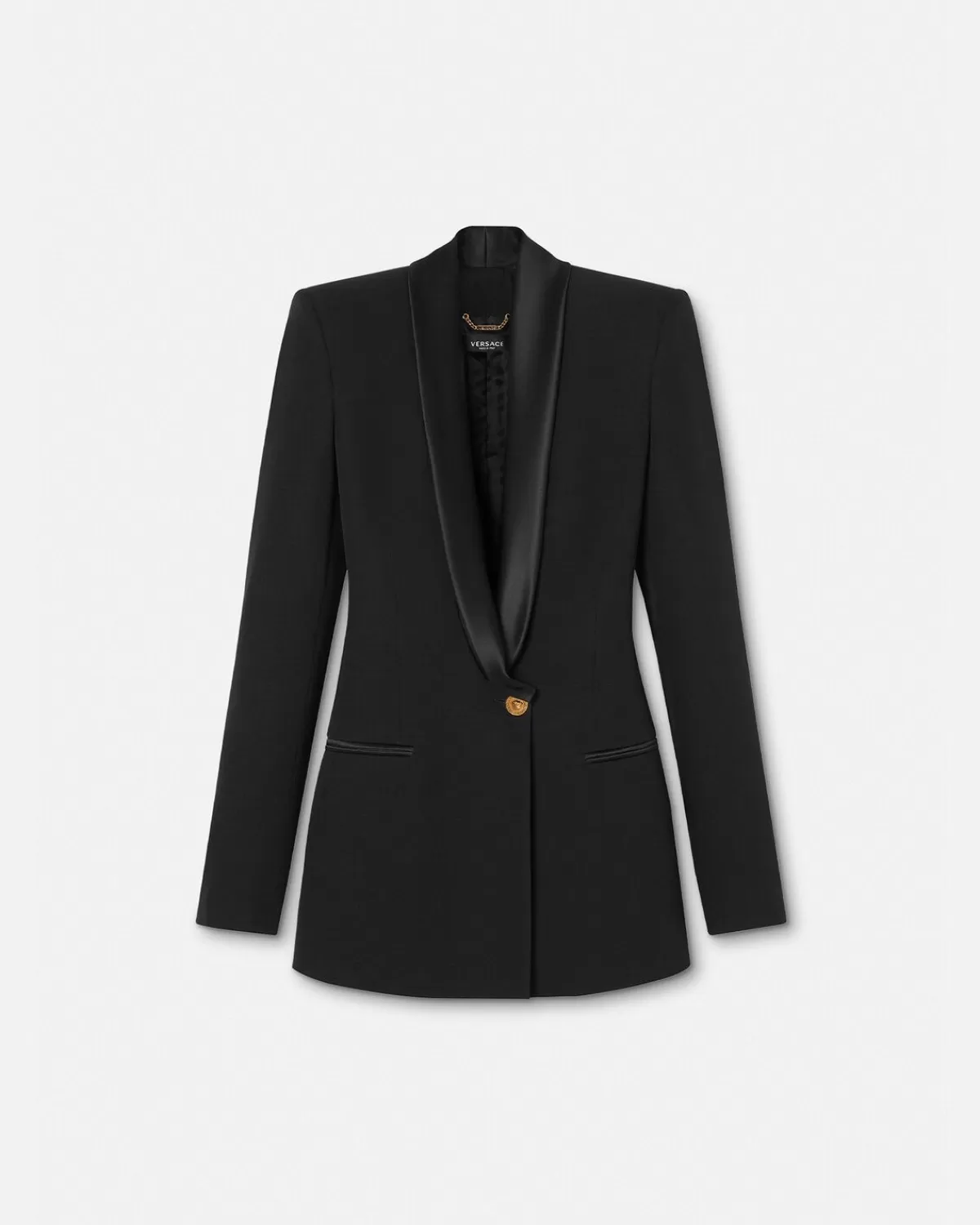 Femme Versace Blazer A Boutonnage Droit En Grain De Poudre