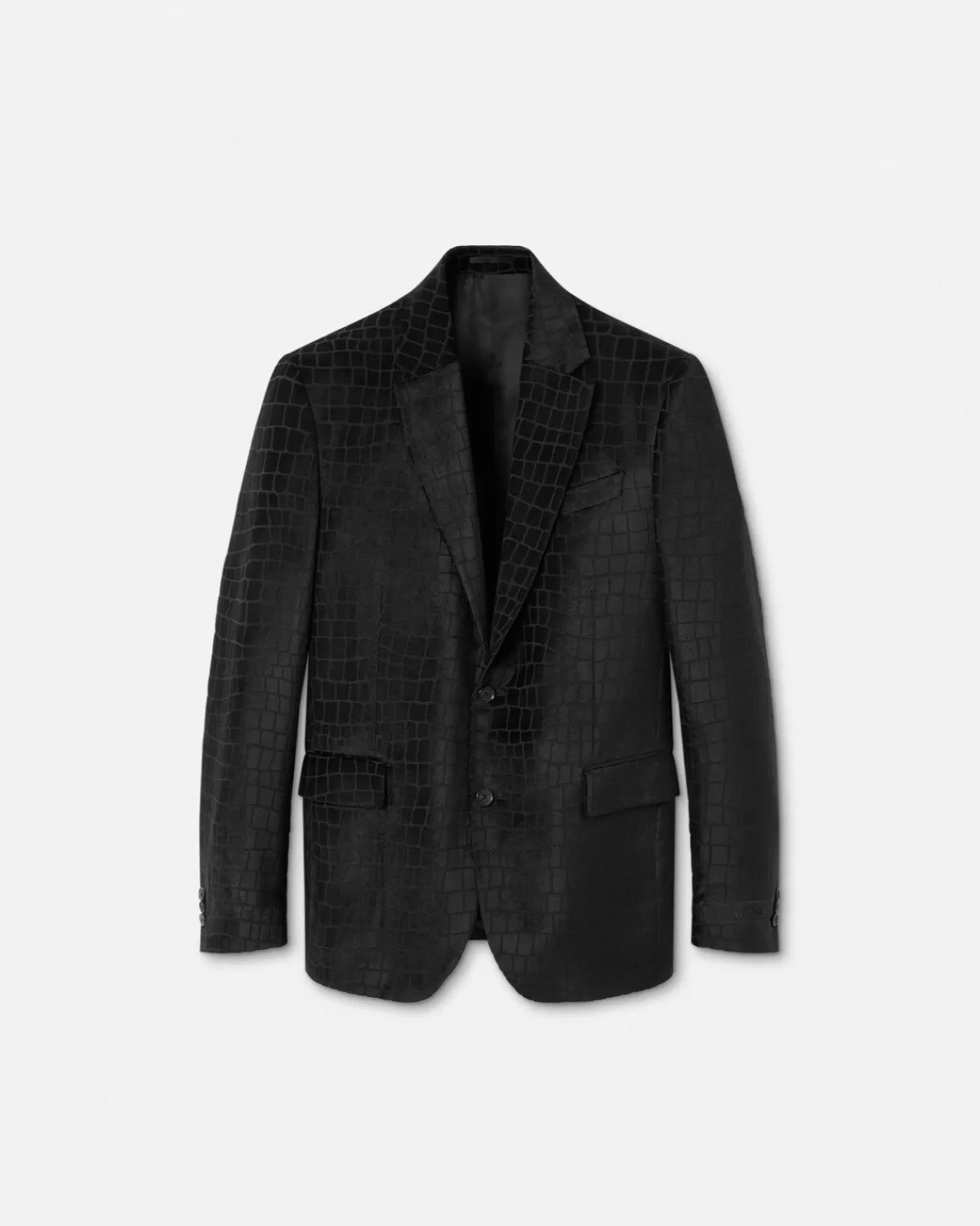 Homme Versace Blazer A Boutonnage Droit En Velours Devore