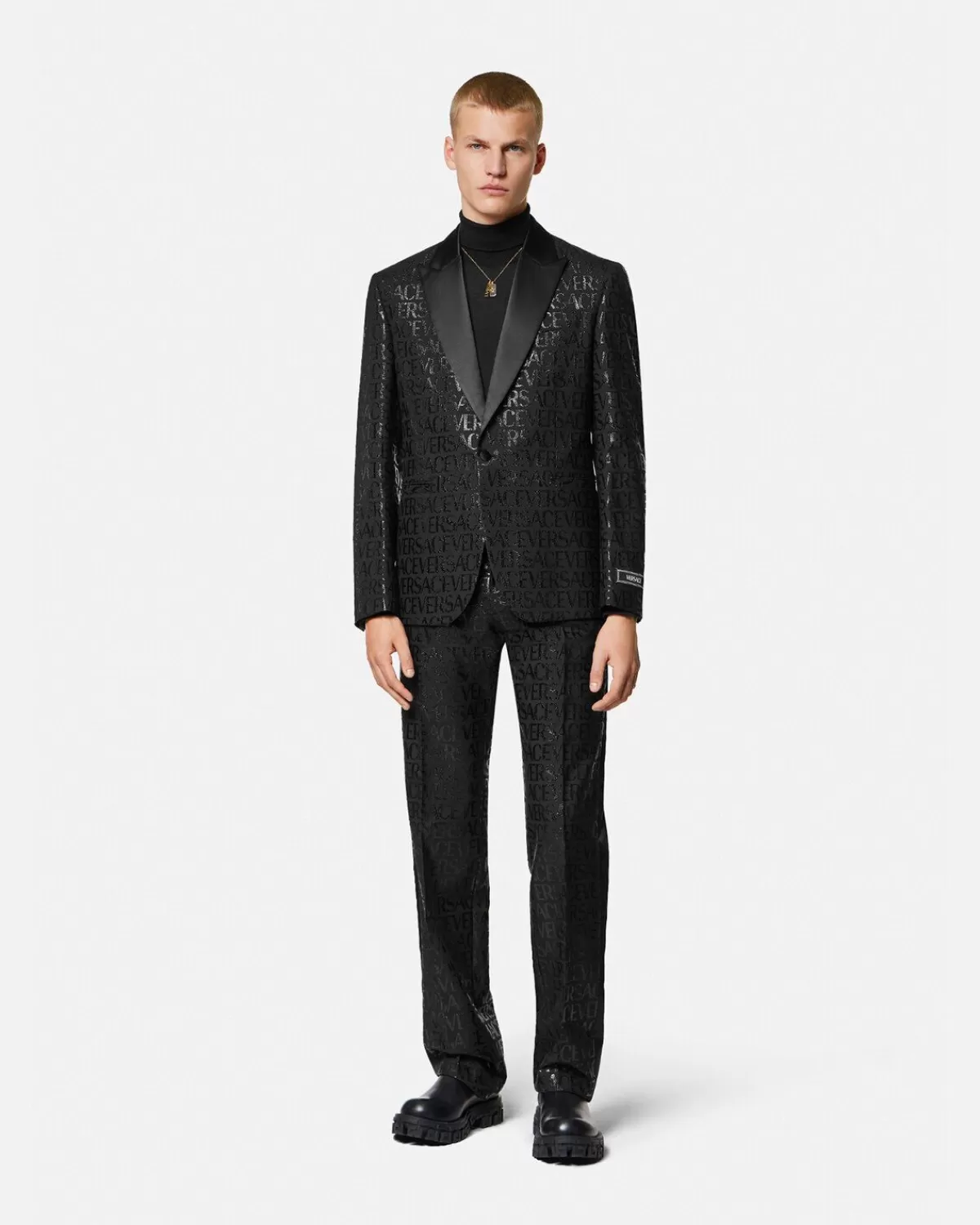 Homme Versace Blazer A Boutonnage Droit Allover