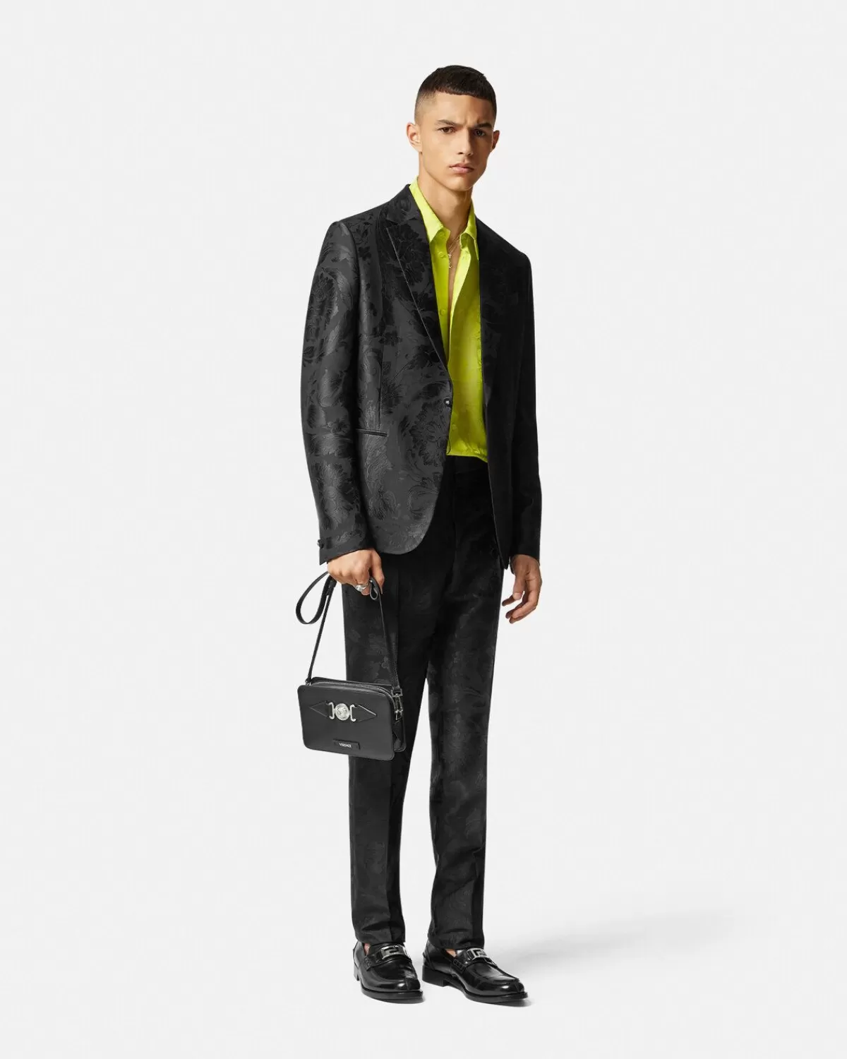 Homme Versace Blazer A Coupe Droite En Jacquard Barocco