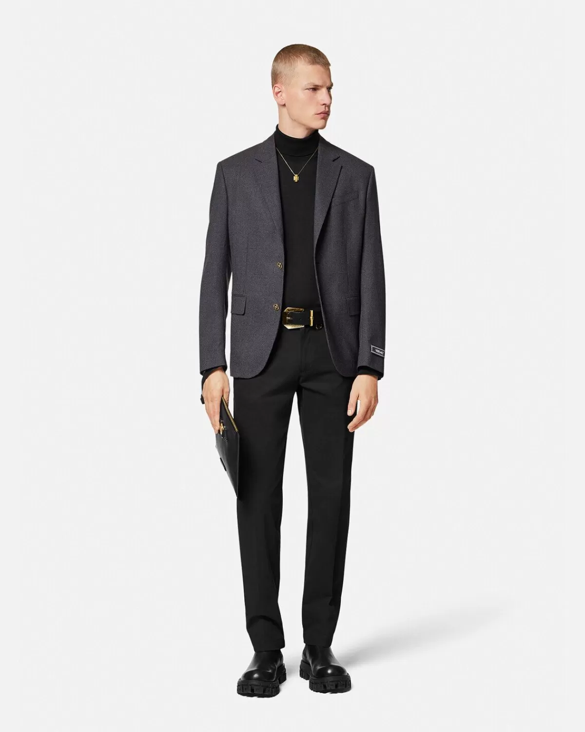 Homme Versace Blazer A Coupe Droite Medusa Saddle