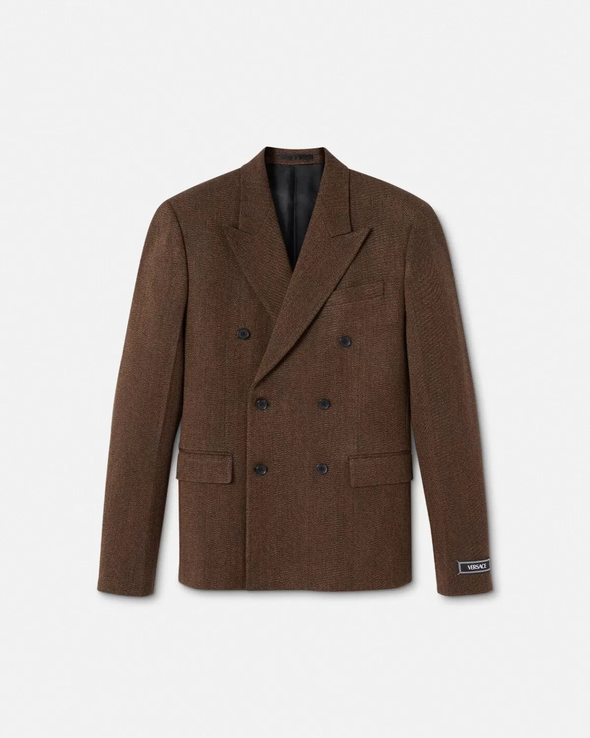 Homme Versace Blazer Croise En Laine Moulinee