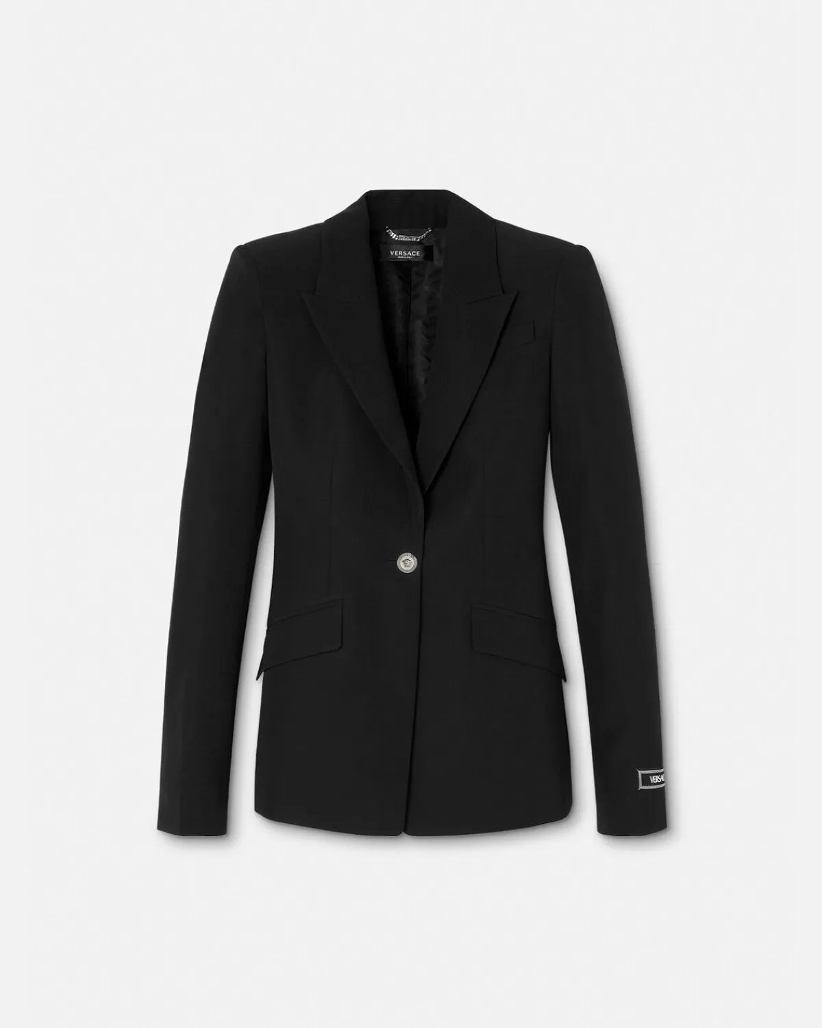 Femme Versace Blazer En Laine A Boutonnage Droit