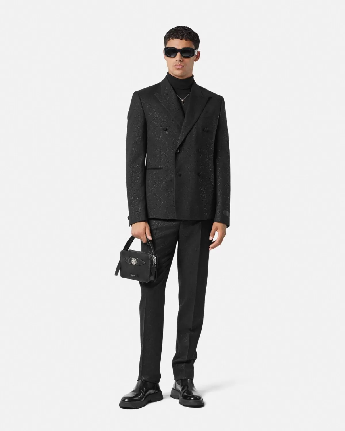 Homme Versace Blazer En Lurex A Double Boutonnage Barocco