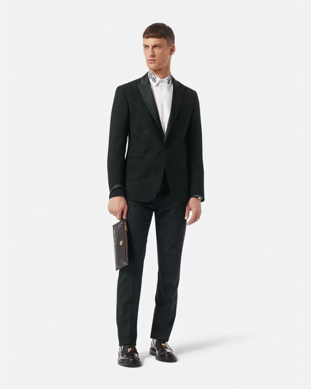 Homme Versace Blazer Habille Avec Broderie Barocco