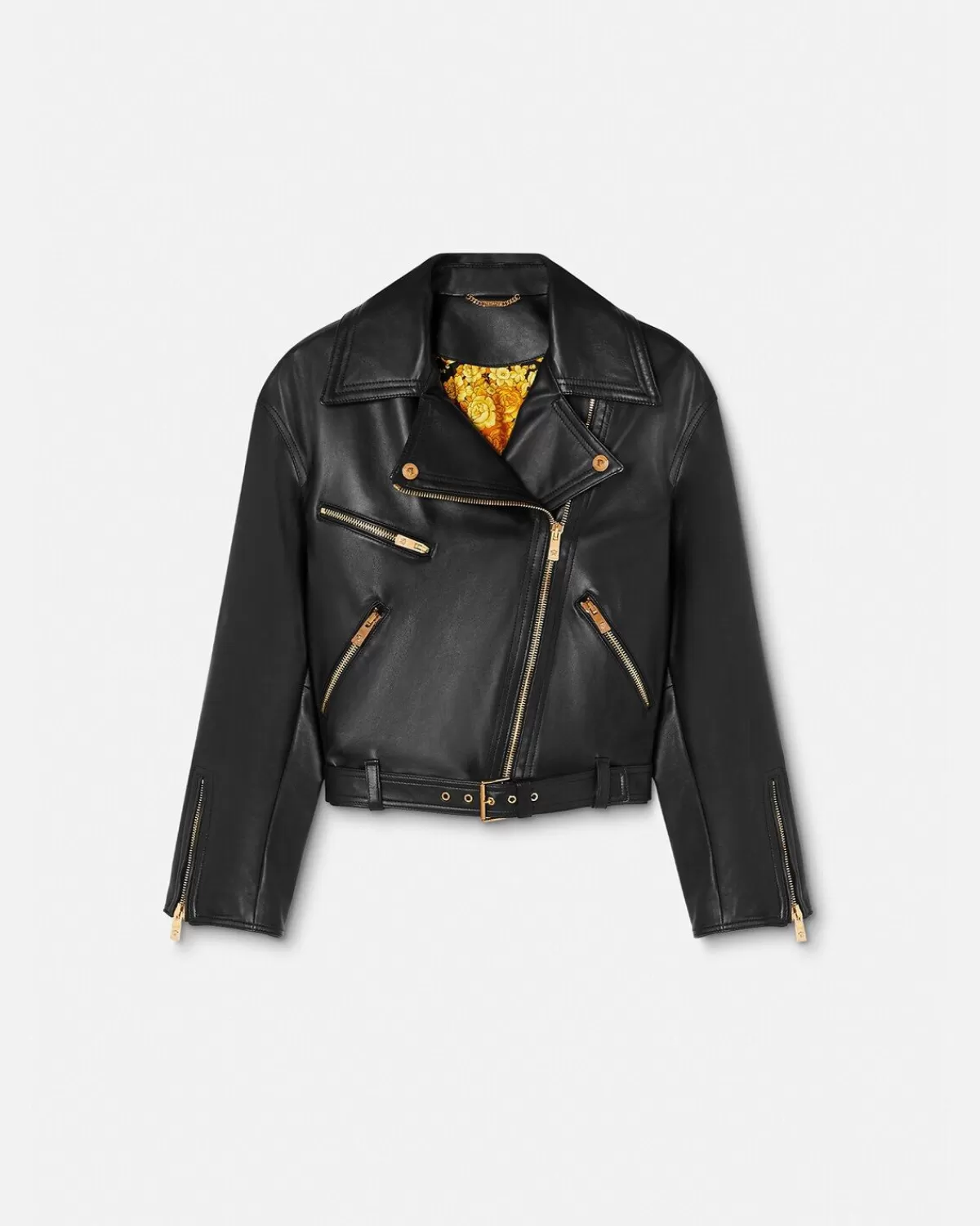 Femme Versace Blouson De Motard En Cuir