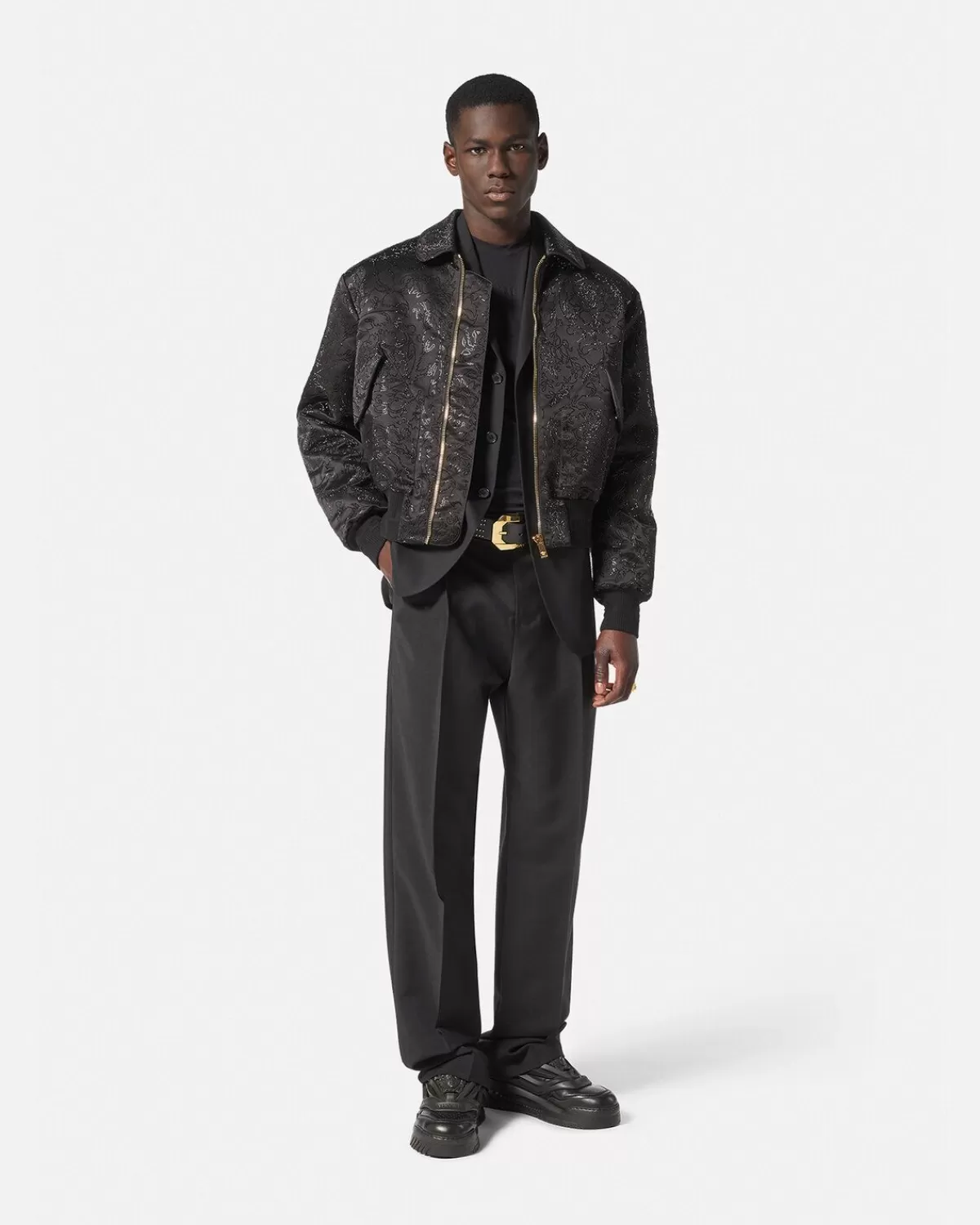 Homme Versace Bomber A Ornements Barocco Silhouette