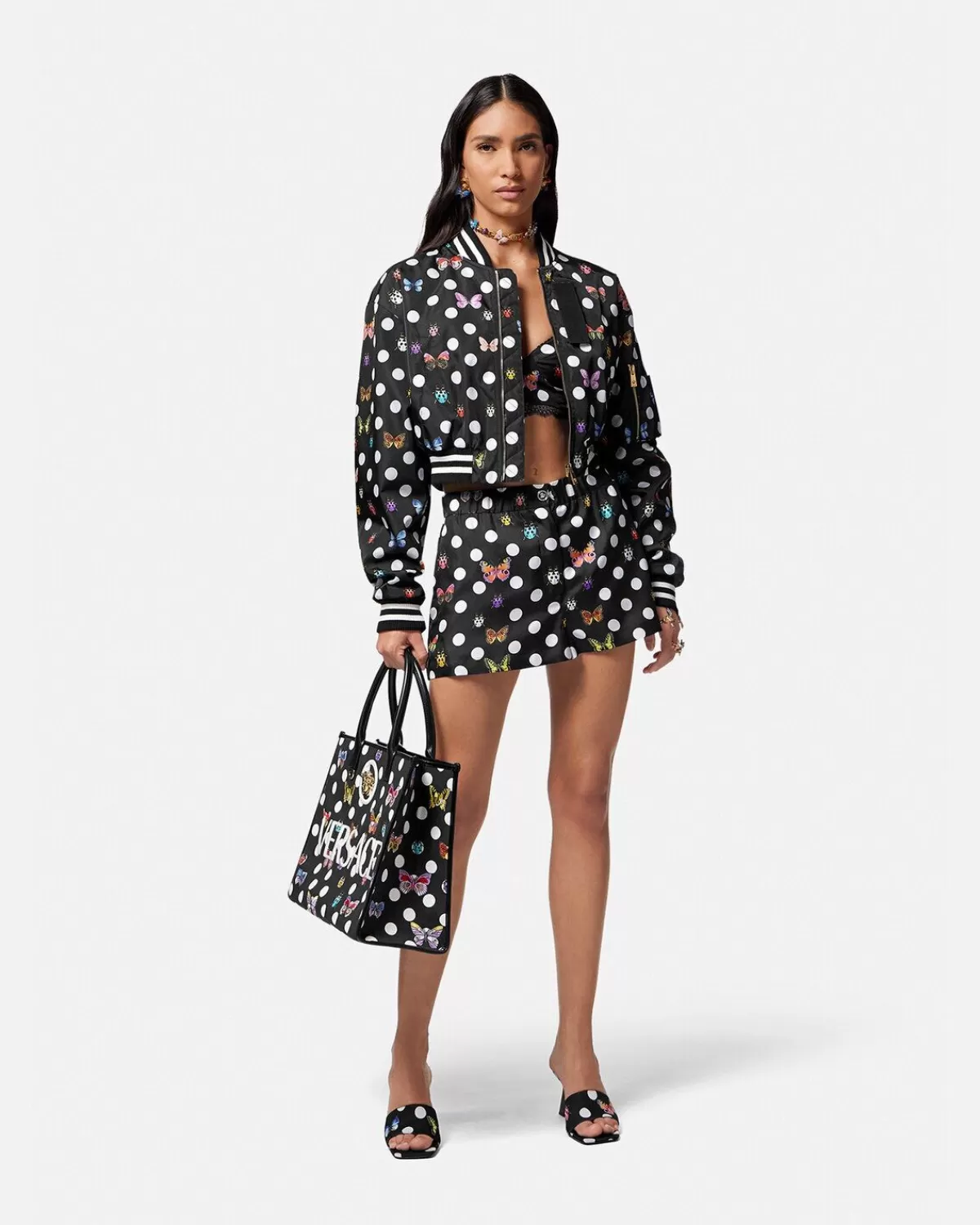 Femme Versace Bomber Court A Papillons