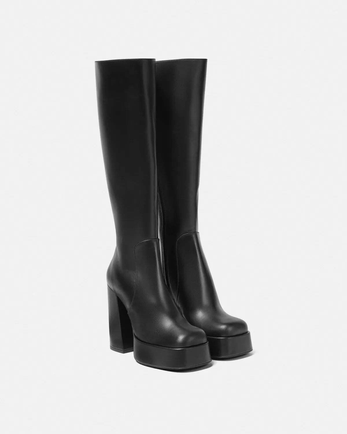 Femme Versace Bottes A Plateforme En Cuir Aevitas