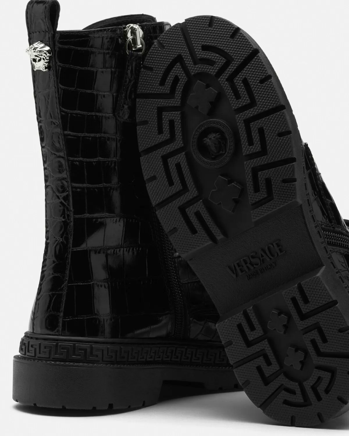 Enfant Versace Bottes En Cuir La Medusa Kids