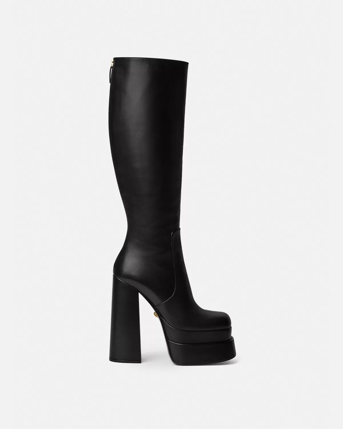 Femme Versace Bottes Hauteur Genou A Plateforme En Cuir