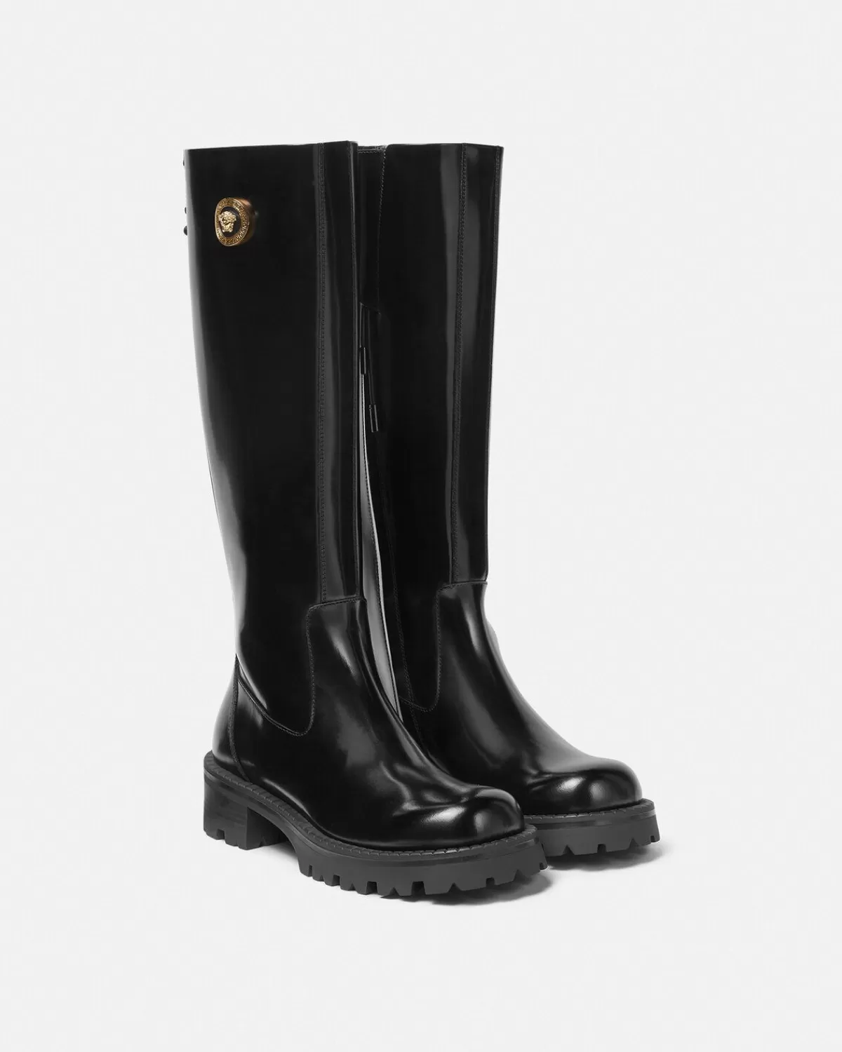 Femme Versace Bottes Hauteur Genoux Alia