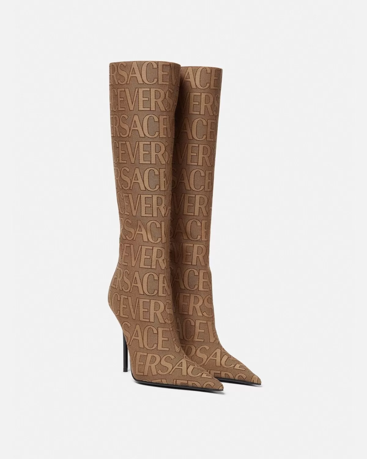 Femme Versace Bottes Hauteur Genoux Allover