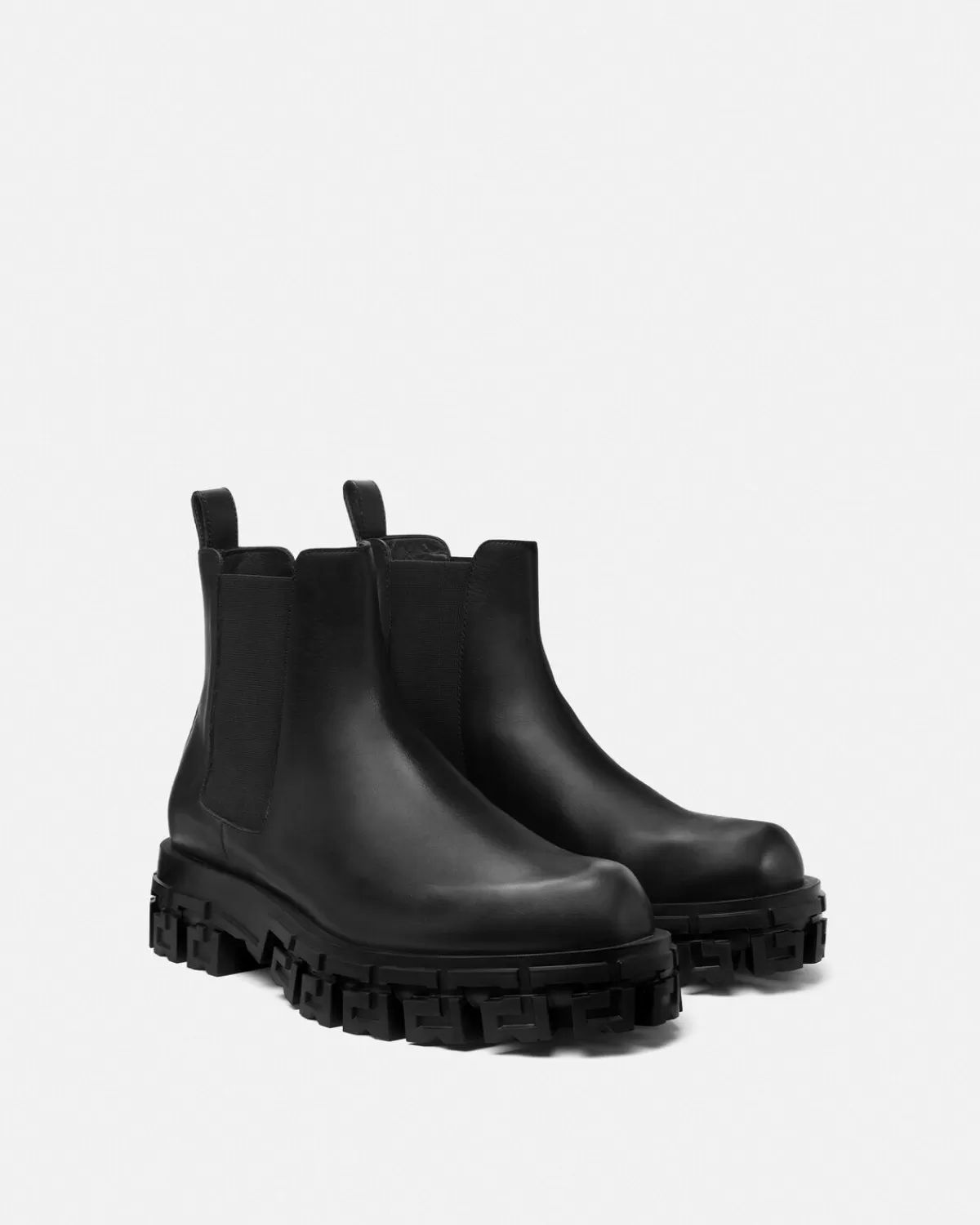 Homme Versace Bottines Chelsea Greca Portico