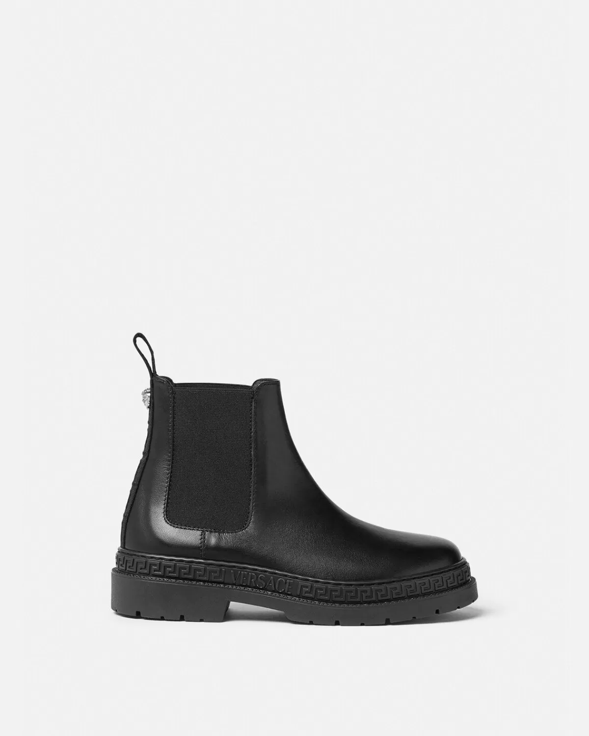 Enfant Versace Bottines Greca Kids En Cuir