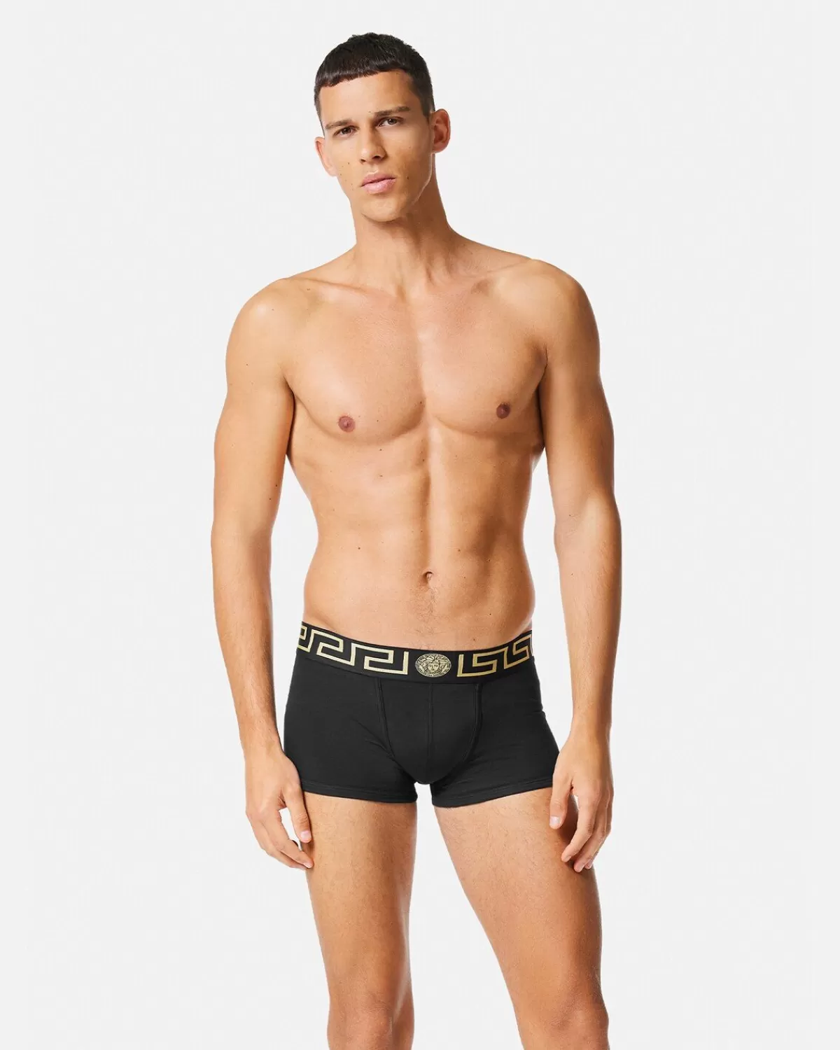 Homme Versace Boxer Adherent A Bordure Greca