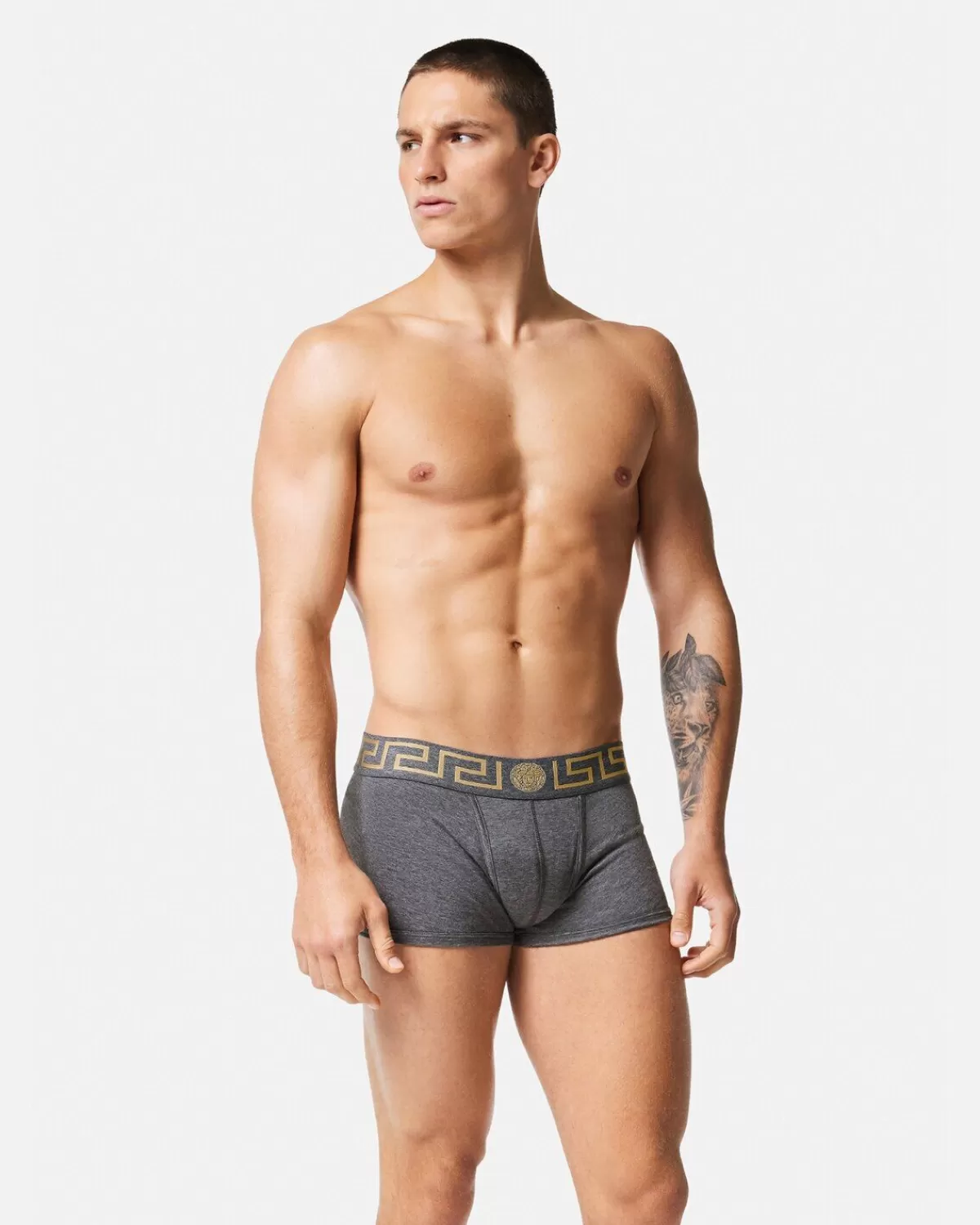 Homme Versace Boxer Adherent A Bordure Greca