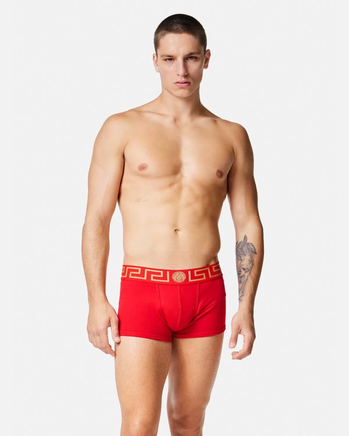 Homme Versace Boxer Adherent A Bordure Greca