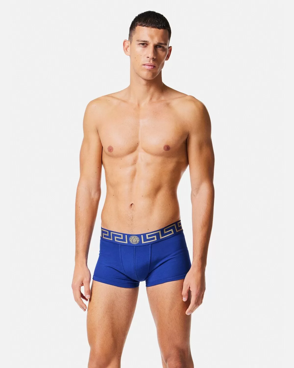 Homme Versace Boxer Adherent A Bordure Greca