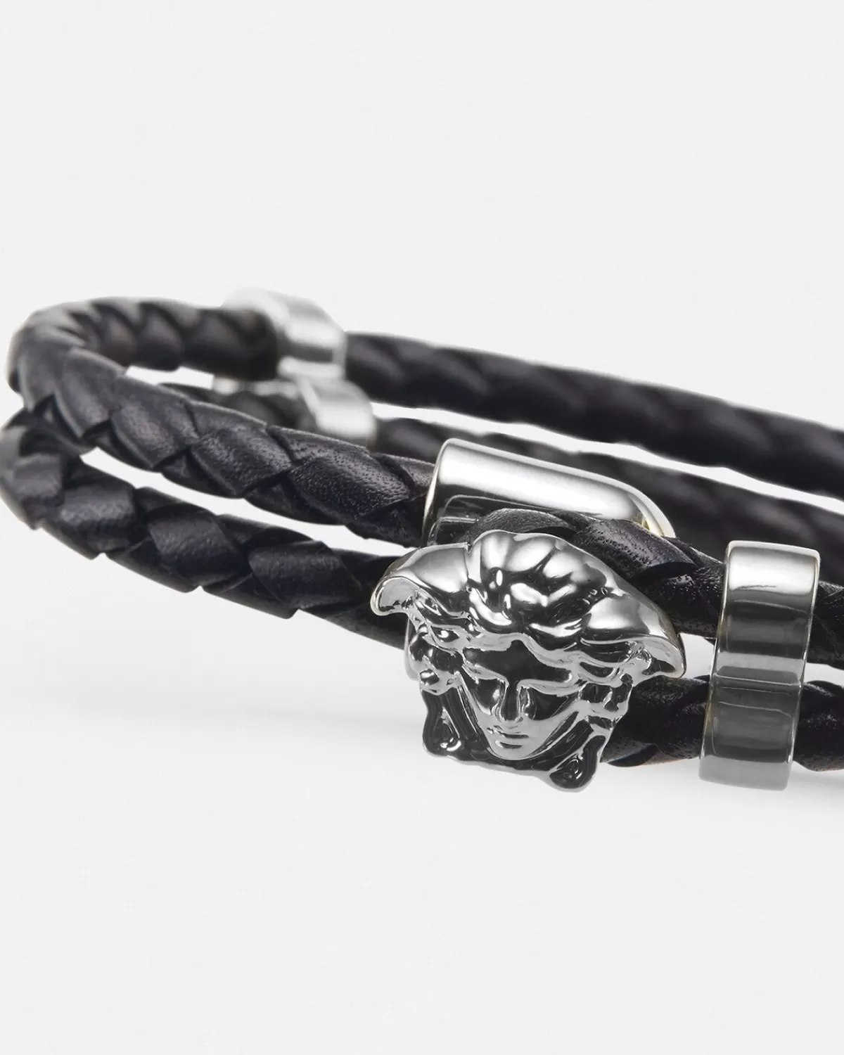 Homme Versace Bracelet En Cuir La Medusa