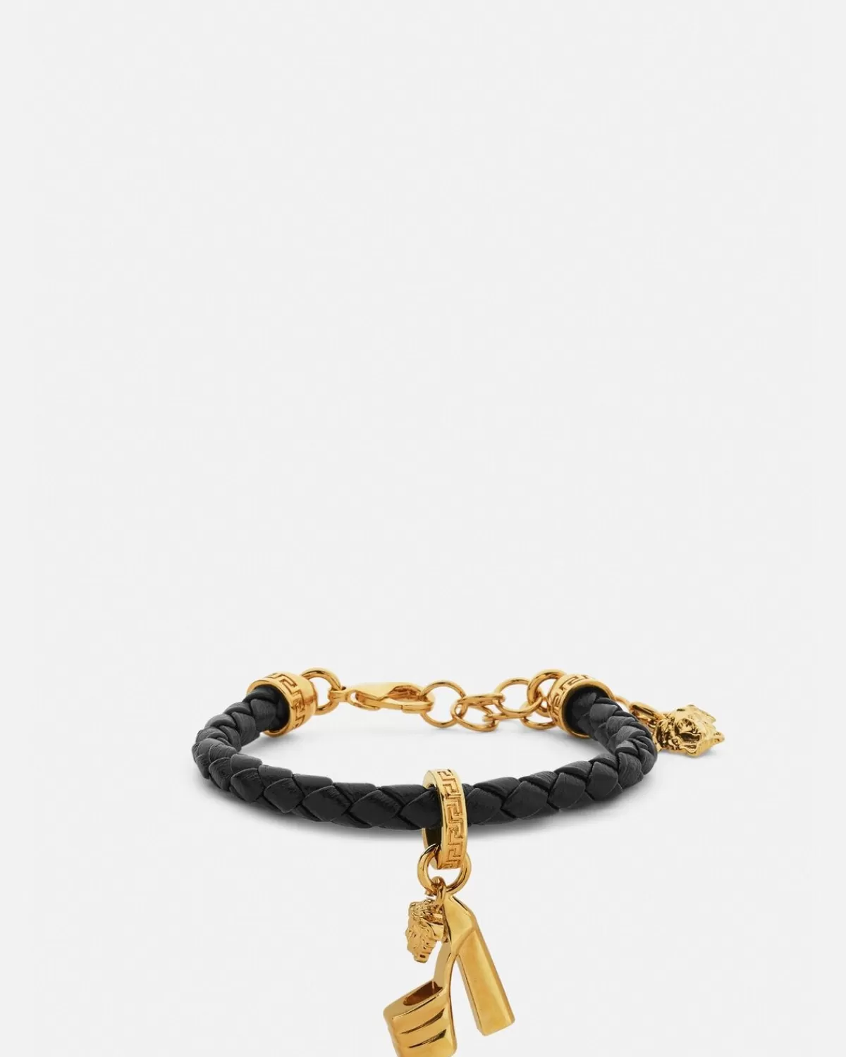 Femme Versace Bracelet En Cuir Tresse Aevitas