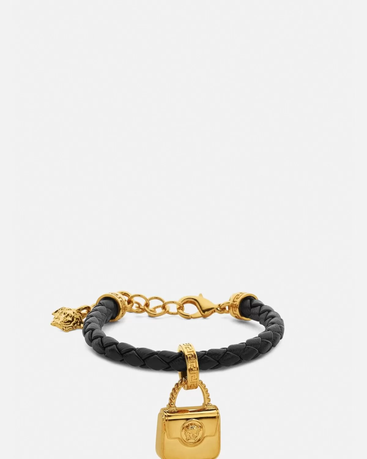 Femme Versace Bracelet En Cuir Tresse La Medusa