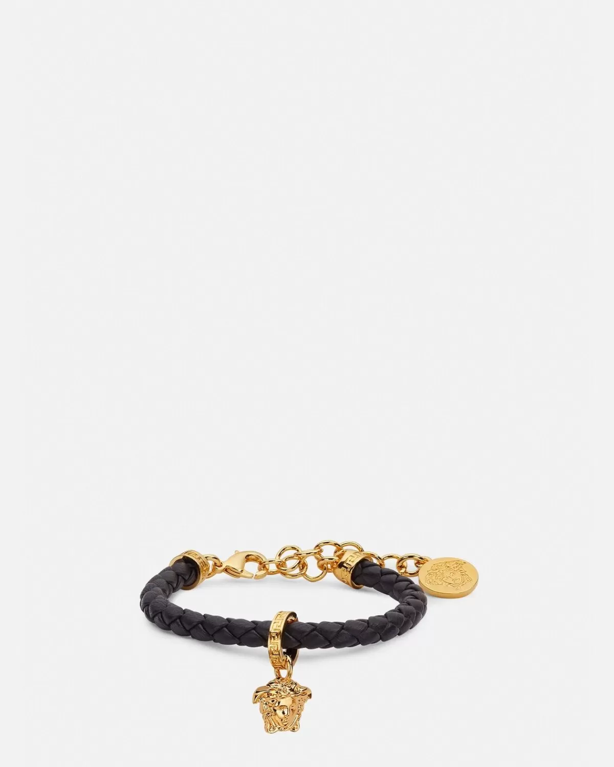 Femme Versace Bracelet En Cuir Tresse Medusa