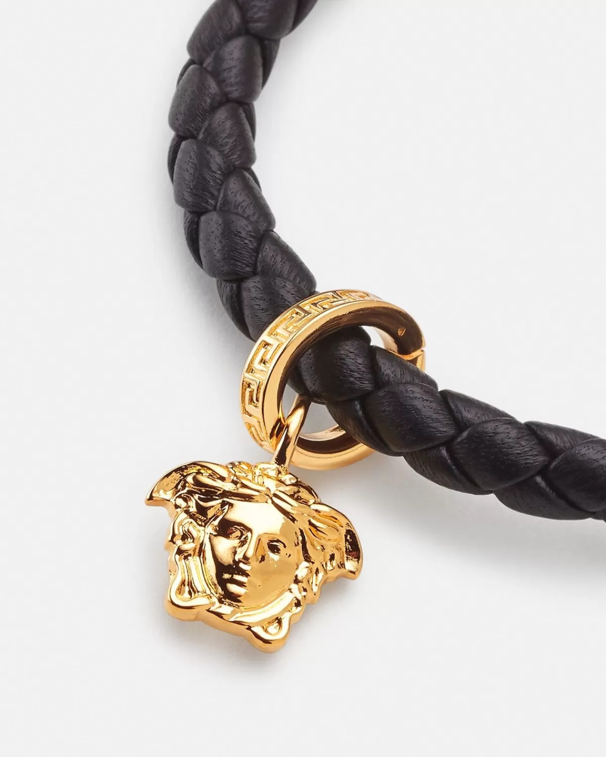 Femme Versace Bracelet En Cuir Tresse Medusa