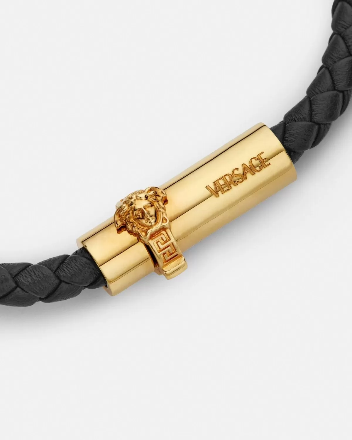 Homme Versace Bracelet En Cuir Tresse Medusa