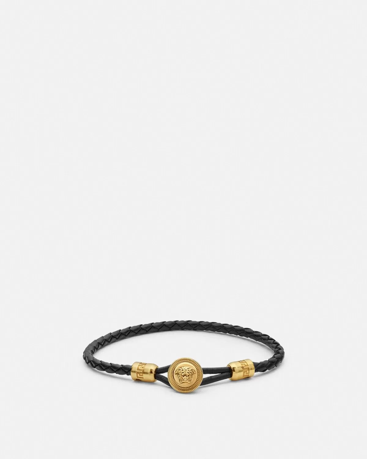 Homme Versace Bracelet Medusa Biggie En Cuir Tresse