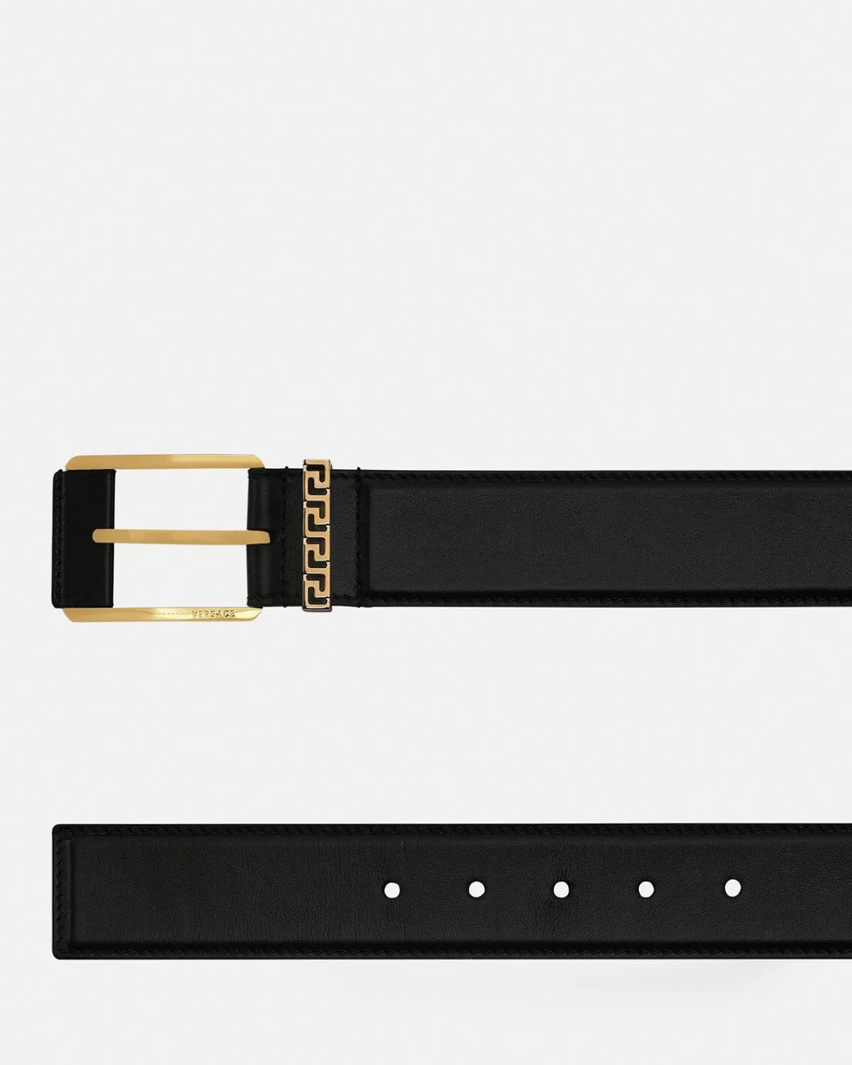 Homme Versace Ceinture En Cuir A Detail Greca