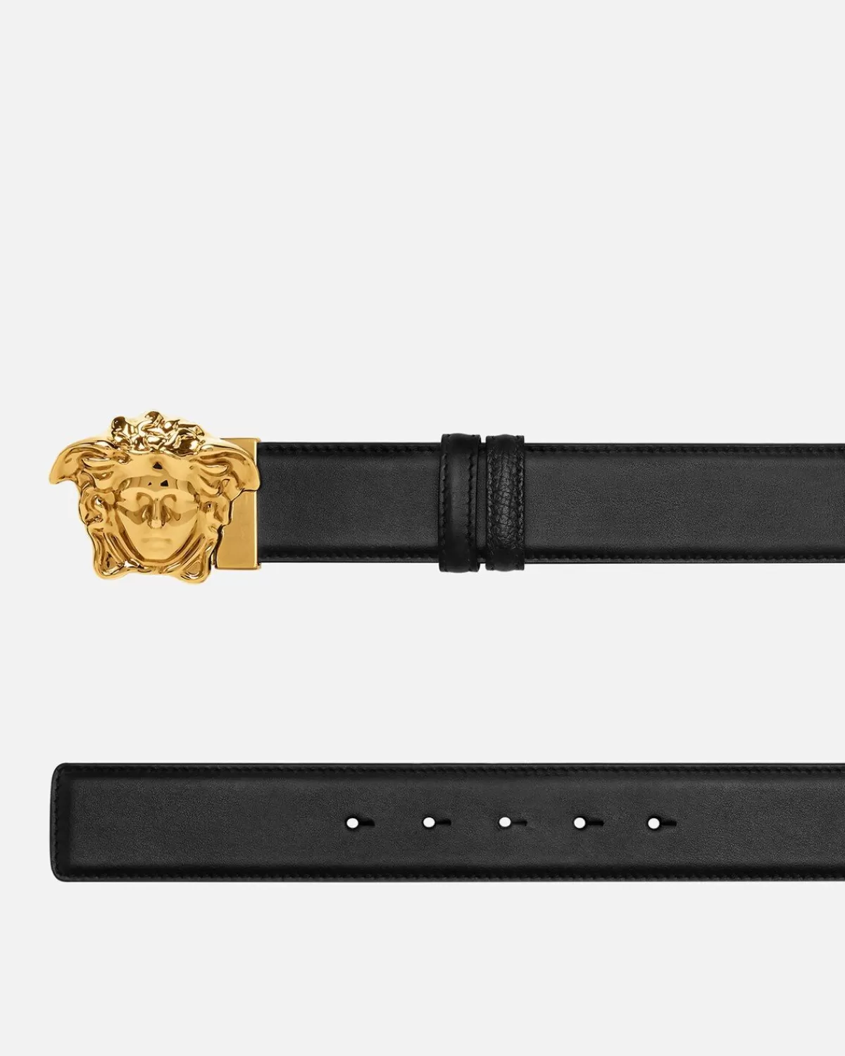 Homme Versace Ceinture En Cuir A Double Face La Medusa