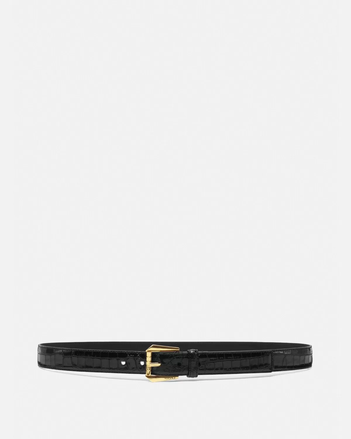 Homme Versace Ceinture En Cuir Aspect Croco