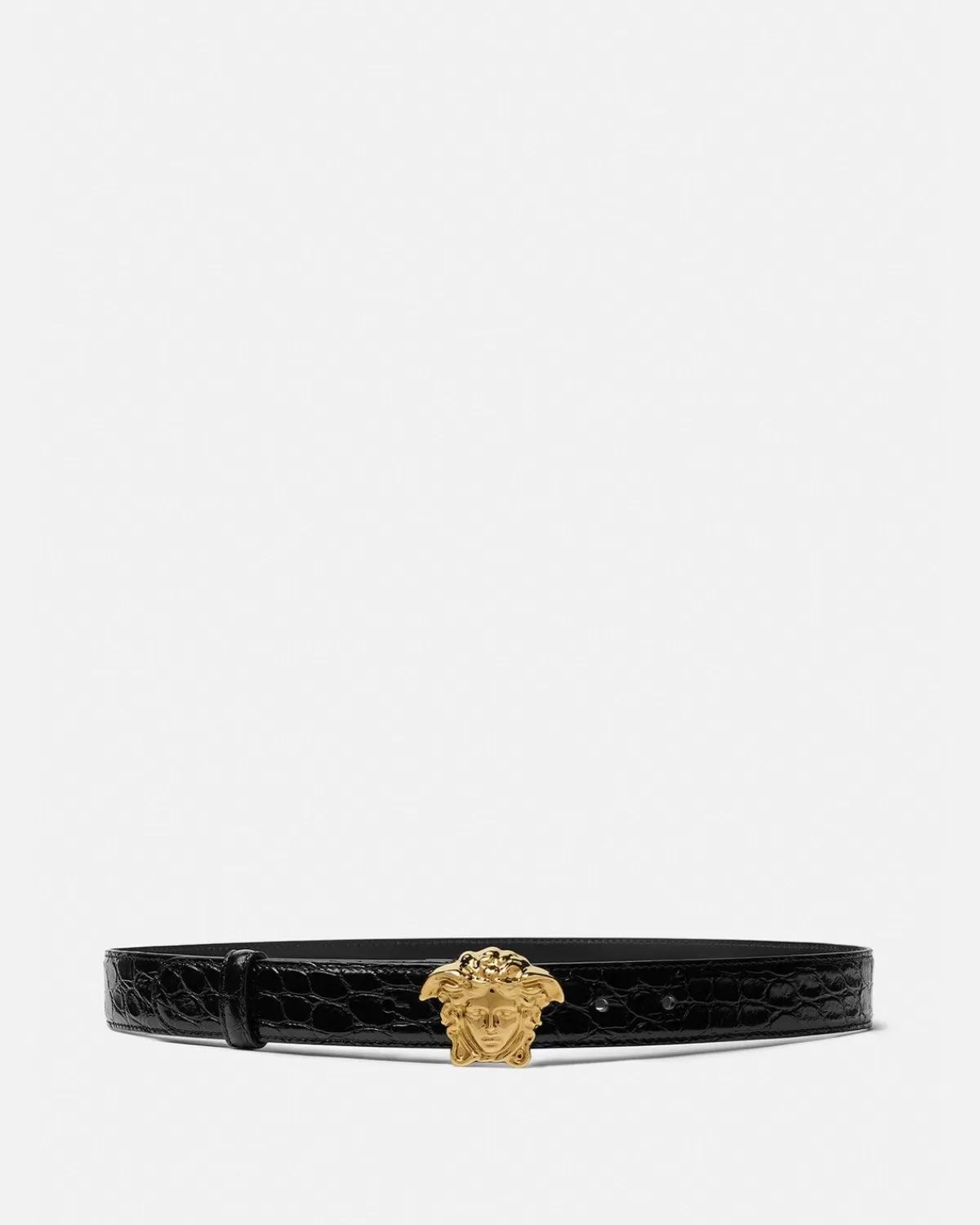 Femme Versace Ceinture En Cuir Effet Croco La Medusa