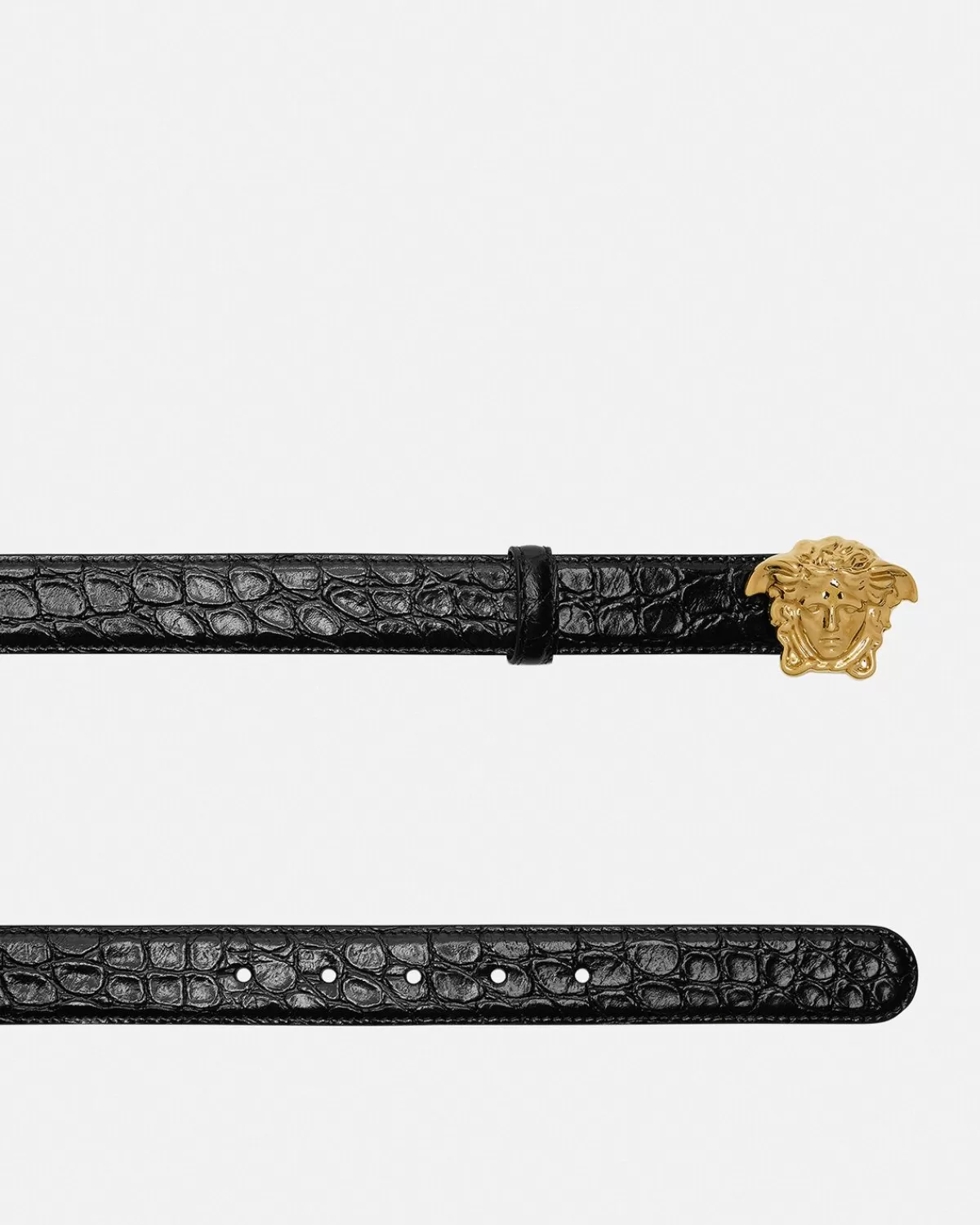 Femme Versace Ceinture En Cuir Effet Croco La Medusa