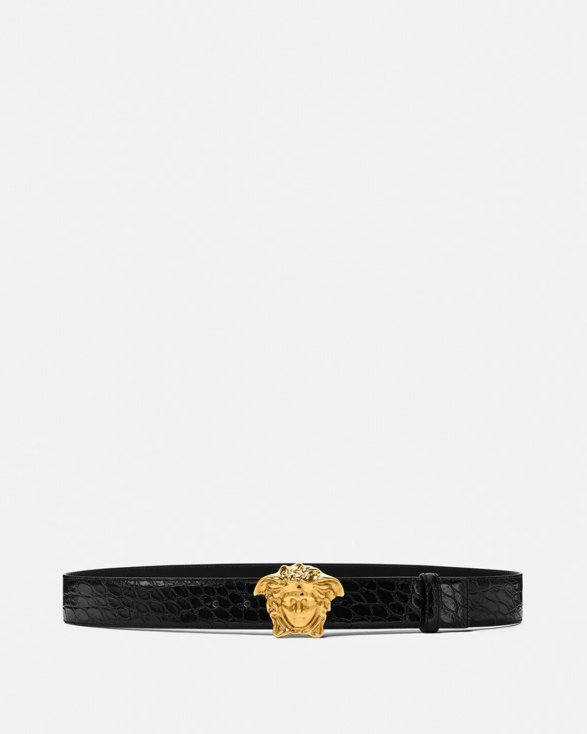 Homme Versace Ceinture En Cuir Effet Crocodile La Medusa