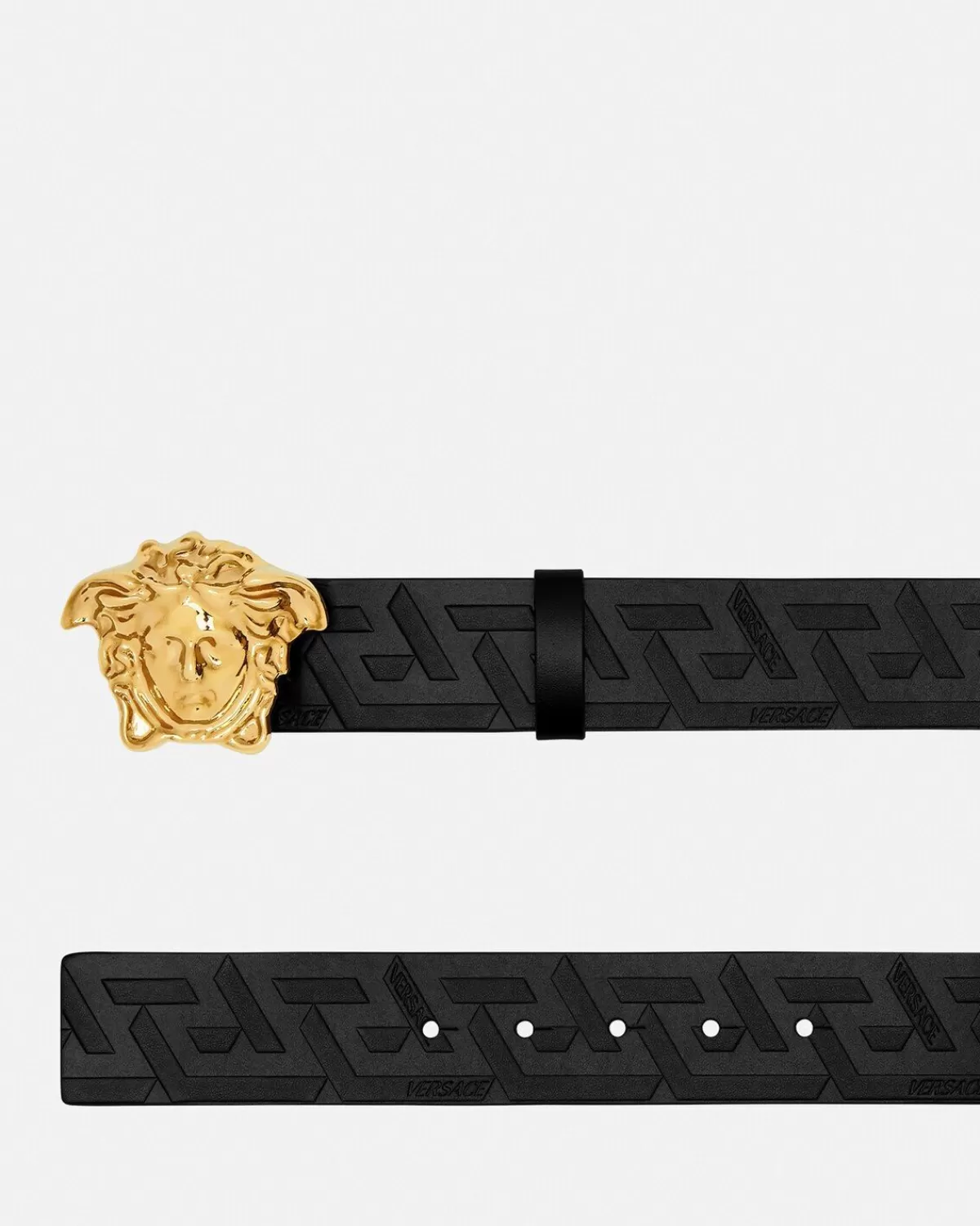 Homme Versace Ceinture En Cuir La Medusa Greca