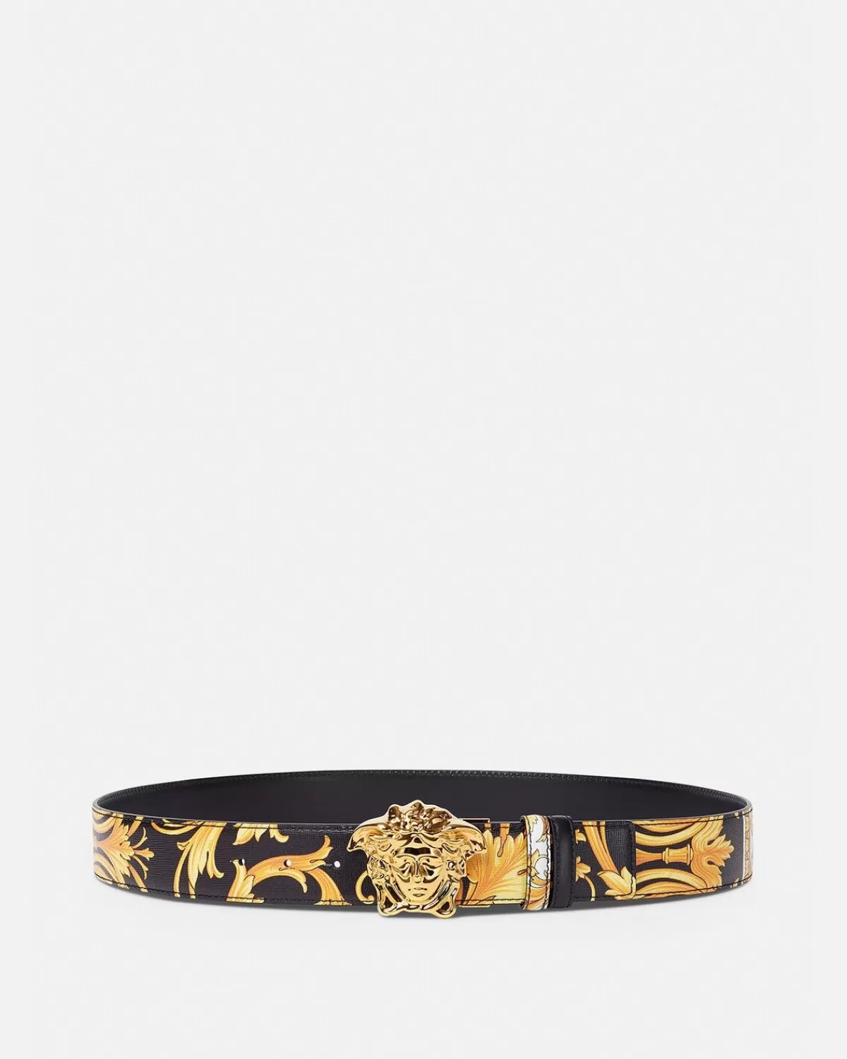 Homme Versace Ceinture En Cuir Reversible Barocco