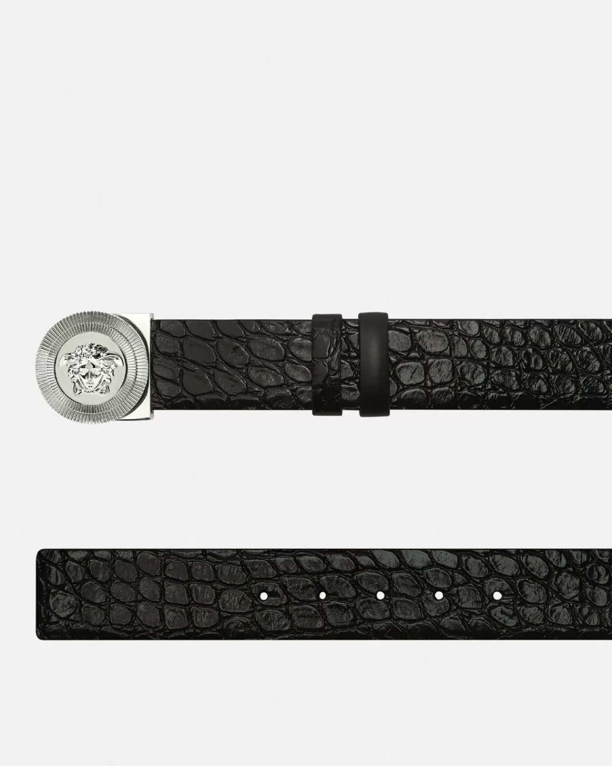 Homme Versace Ceinture En Cuir Reversible Medusa Biggie