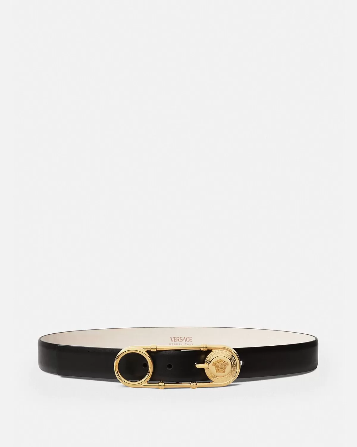 Femme Versace Ceinture En Cuir Safety Pin